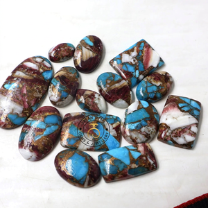 Lot de pierres de haute qualité en cuivre turquoise huître, polies à la main, pour la fabrication de bijoux, prix de gros - Product Image 4