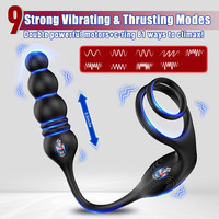 Kabellose Fernbedienung, 9 Vibrationsmodi, 3-in-1 Prostata- und Hodenstimulator, G-Punkt-Vibrator für Herren, Prostatamassagegerät