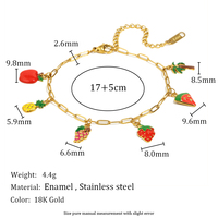 Ensemble de bijoux Dreamidea plaqué or 18 carats avec breloques fruits pour femme - Collier et bracelet pour mariage et anniversaire