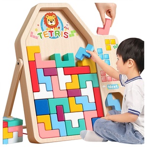 Jouet d'assemblage en bois éducatif multifonctionnel pour enfants de 0 à 24 mois, puzzle en blocs pour garçons et filles - Product Image 4