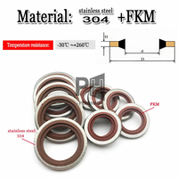 M5 M6 M8 M10 M12 M14 M16 M18 -60 FKM Joint d'étanchéité collé Vis de vidange d'huile Rondelle combinée Joint torique Rondelle collée