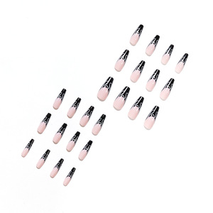 <span class=keywords><strong>Uñas</strong></span> Postizas <span class=keywords><strong>de</strong></span> Estilo Francés, <span class=keywords><strong>Diseño</strong></span> Nuevo, <span class=keywords><strong>Uñas</strong></span> Artificiales Largas con Línea Negra, <span class=keywords><strong>Uñas</strong></span> a Presión sin Pegamento, Venta al por Mayor - Product Image 4