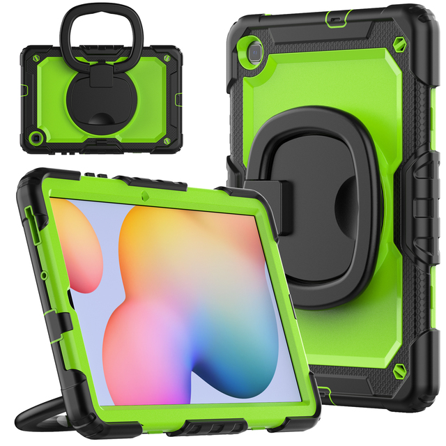 360 Rotation Heavy Duty Rugged Protective Case for Samsung Galaxy Tab S6 Lite 10.4 P610 Shoulder Strap Protective Cover