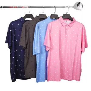 男性のための高品質のカスタムロゴゴルフ服企業制服パフォーマンスアスレチックモイスチャーウィッキング印刷ゴルフTシャツ