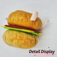 Porte-clés en peluche alimentaire personnalisé, adorable hamburger, breloque de sac à dos, pendentif de sac en peluche douce pour filles, cadeau