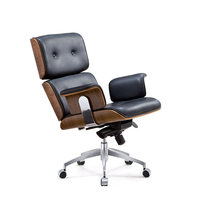 Chaise de bureau de direction de luxe à dossier haut en cuir véritable, réglable, avec fonction massage, pivotante et moderne, pour la maison et le bureau
