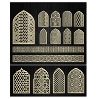 Cloison intérieure en aluminium découpé au laser en forme de dôme de mosquée musulmane décorative, écran de confidentialité en aluminium perforé CNC