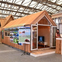 Maison préfabriquée SIP prête à l'emploi, maison familiale déplaçable, bureau de jardin, cabane de vacances avec finition en bois et terrasse