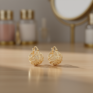 Orecchini a Cerchio E2489 in Lega di Zinco, Gioielli Unisex alla Moda - Product Image 2