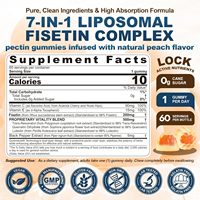 Gummies liquides liposomales de 200 mg de Fisetin et Resvératrol avec Trans-Resvératrol, Quercétine, Lutéoline pour le soutien de la longévité et le renouvellement cellulaire – OEM