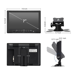 Mini Monitor HD VGA AV de 7 Pulgadas, Pequeño, 1024x600, TFT, Mini Monitor LCD TFT de 7 Pulgadas - Product Image 5