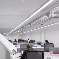 Plafonnier LED rond en aluminium, profilé de plafond 051, suspension carrée, canal d'arc, lustre LED de plafond
