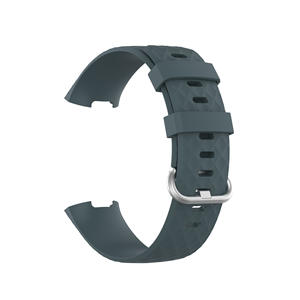 Bracelet de montre étanche en silicone adapté aux bracelets de sport <span class=keywords><strong>Fitbit</strong></span> <span class=keywords><strong>Charge</strong></span> 3 4 à boucle argentée intelligente - Product Image 1