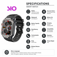 Montre connectée 1,96 pouces, étanche 30 m, bracelet en silicone magnétique, Bluetooth, santé, sport, compatible avec iOS et Android