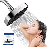 Pommeau de douche Leelongs 15cm plus épais ABS carré 3D avec boule en laiton en plastique