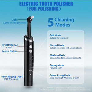 Quotidiano sbiancamento denti dentale lucidatrice in acciaio inox macchina di lucidatura dei denti con il tartaro di calcolo e raschietto per la placca - Product Image 4