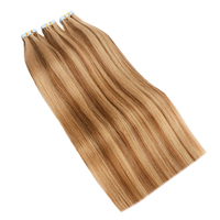 Extensions de cheveux humains à bandes adhésives invisibles, double épaisseur, Remy vierges, avec cuticules intactes