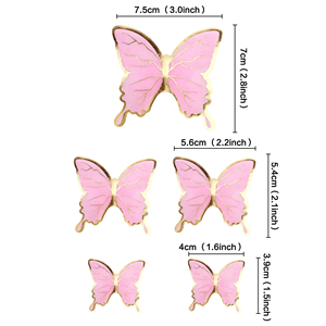 Décoration de gâteau papillon coloré en papier, meilleur prix, pour fête, dessert, baby shower, fournitures de pâtisserie - Product Image 3