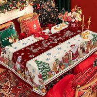 Chemin de table rouge personnalisé pour le Nouvel An, imprimé avec un arbre de Noël, pour la décoration de table de fête à la maison
