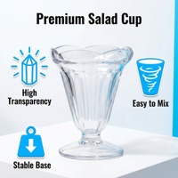 Gobelet à crème glacée en cristal PC transparent, durable, incassable, sans BPA, pour restaurant, café, bar, hôtel, buffet, logo personnalisé