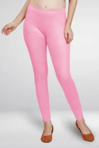 Leggings Elásticos de Color Rosa Sólido para Mujer, Pantalones Casuales Cómodos de Corte Ajustado - Product Image 3
