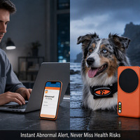 Traceur de santé intelligent pour animaux de compagnie GPS IP67 Moniteur de fréquence cardiaque BCG Chiens Chats Fréquence respiratoire Suivi d'activité Signes vitaux Rapport de l'application