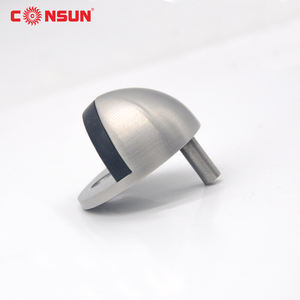 Butée de porte demi-ronde en alliage de zinc de haute qualité, conception sans perçage, base en acier inoxydable - Product Image 4