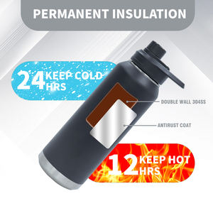 Botella de Agua Aislada al Vacío de Doble Pared de 32 oz, Botella Deportiva de Acero Inoxidable de Boca Ancha con Logotipo Personalizado - Product Image 3