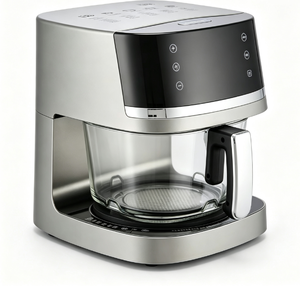 Friteuse à air entièrement transparente en verre avec écran tactile couleur et circulation d'air chaud, <span class=keywords><strong>appareil</strong></span> de <span class=keywords><strong>cuisson</strong></span> domestique <span class=keywords><strong>sans</strong></span> <span class=keywords><strong>huile</strong></span> pour comptoir - Product Image 3
