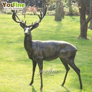 Statues de cerfs en <span class=keywords><strong>bronze</strong></span> <span class=keywords><strong>ou</strong></span> en <span class=keywords><strong>laiton</strong></span> grandeur nature pour décoration extérieure - Product Image 3