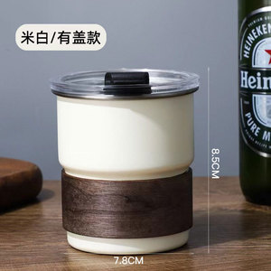 Tasses à café glacé portables en acier inoxydable de 300 ml avec couvercles, mugs de camping en métal, manchon anti-brûlure pour pique-nique en plein air - Product Image 6