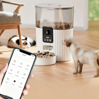 Pengumpan Hewan Peliharaan Otomatis WiFi 3L untuk Kucing Anjing, Kontrol Porsi Terjadwal via Aplikasi, Anti Macet, Dispenser Makanan Kering, Mangkuk Baja Opsional