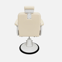 Fauteuil de Barbier Inclinable Robuste en Gros, Chaise de Salon en Cuir Blanc avec Cadre Métallique Robuste pour Salon de Coiffure et Esthétique