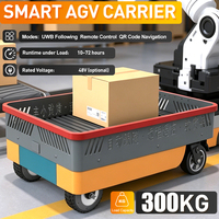Robot mobile intelligent AGV de transport de 300 kg avec suivi UWB et télécommande pour l'automatisation logistique des entrepôts