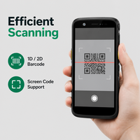 Terminal portable robuste IP67 5,5 pouces PDA Android 14 4G avec lecteur de codes-barres 1D 2D pour l'inventaire d'entrepôt