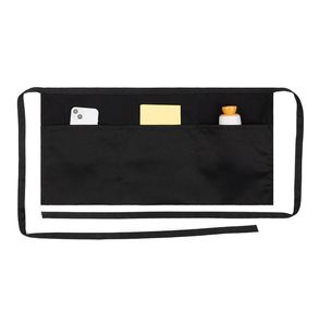 Tablier de Serveuse en Polyester avec 3 Poches - Tabliers de Serveur Noirs Robustes à Demi-Taille Réglable - Product Image 1