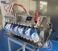 Machine semi-automatique manuelle à 6 têtes pour remplissage de sachets de boissons, détergent liquide pour jus d'aliments pour bébés