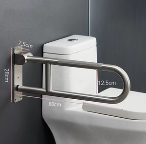 304 paslanmaz çelik korkuluk salıncak u-şekilli tuvalet engelli ve engelli insanlar için banyo tutamağı katlanabilir güvenlik korkulukları - Product Image 2