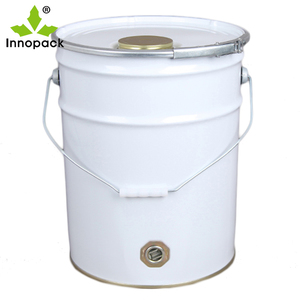 Cubo de <span class=keywords><strong>Pintura</strong></span> Metálico Blanco de 20 <span class=keywords><strong>Litros</strong></span> (5 Galones) con Certificación UN para Recubrimientos de Techo a Base de Solvente, con Boquilla Flexible Rieke - Product Image 2