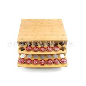 Organizador de cápsulas de café de bambú, caja de almacenamiento de doble capa de 40x30x12cm para cápsulas Nescafé Dolce Gusto - Product Image 1