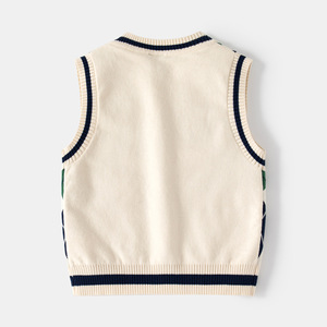 Gilet tricoté pour enfants automne-hiver 2025 – Nouveauté <span class=keywords><strong>pull</strong></span> col en V pour garçons – Gilet tricoté tendance pour enfants - Product Image 4