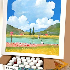 Artecho NEW Artist Paint 48 Couleurs (59ml/2oz) <span class=keywords><strong>Peinture</strong></span> Acrylique avec 10pcs Pinceaux Set de <span class=keywords><strong>Peinture</strong></span> - Product Image 5