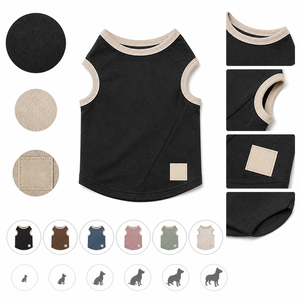 Gilet pour chien de couleur unie, respirant, en mélange de coton, style décontracté, pour toutes les saisons, lavable en machine - Product Image 2
