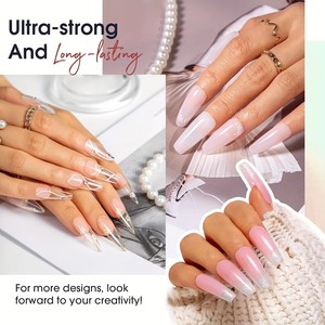 Gel de construction UV/LED 15 ml en gros, gel dur transparent nude pour extension rapide et réparation des ongles, fournitures pour ongles OEM&ODM - Product Image 4