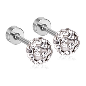 <b>Stud</b> <b>Earrings</b> Ball Shape <b>Crystal</b> Rhinestone Gold Plated Stainless Steel For Women Gift Jewelry - Product Image 5