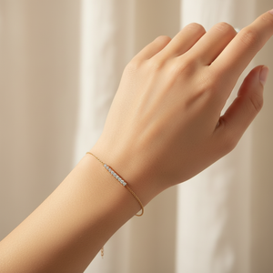 Latest Products Daily Wearing Handmade Link Chain Bracelet Jewelry 18K <b>Solid</b> Rose <b>Gold</b> Shiny Real Natural Diamonds Bracelet - Product Image 3