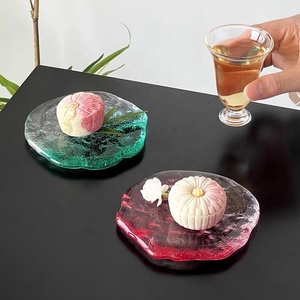 Gran oferta, posavasos <span class=keywords><strong>de</strong></span> cristal coloridos, plato <span class=keywords><strong>de</strong></span> pastelería, taza <span class=keywords><strong>de</strong></span> té, copas <span class=keywords><strong>de</strong></span> vino, bandeja, posavasos <span class=keywords><strong>de</strong></span> vidrio con aislamiento grueso - Product Image 2