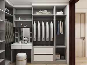 Armoire contemporaine en bois, finition en contreplaqué mélaminé, panneaux de particules, avec accessoires fonctionnels - Product Image 2