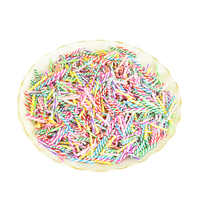 Cabochon à dos plat en argile polymère à rayures sucrées de 20mm pour bricolage, étui de téléphone pour décoration de gâteau simulé