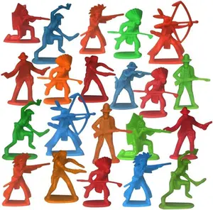 Cowboy & Indian Action Figurines Assortment Assorted Colors Little Plastic Figures in Assorted Poses Party Favors for Kids